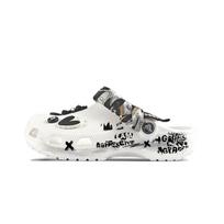 Crocs Crush Clog EVA Graffiti Crown Decorative Buckle Hand Painted Casual Versatile Hole Shoes Unisex White 43-44 balta