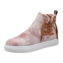 Spring new flat-bottomed thick-soled lace-up casual shoes women's large-size leopard print lace-up women's shoes student board shoes 35