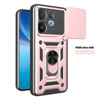Armor Funda For Vivo V60 5G Case Slide Camera Lens Protect Shockproof Coque For Vivo V 60 VivoV60 Car Magnetic Holder Ring Cover For Vivo V60 5G