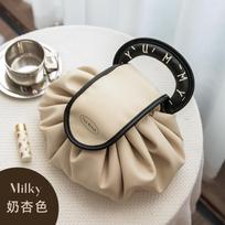 1Pc New Lazy Drawstring Cosmetic Bag Women's Portable Waterproof PU Travel Wash Bag Portable Storage Bag Box Box Premium