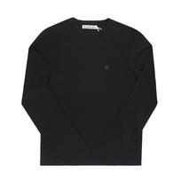 Acne STudios Veido Logotipo Pleistras Ilgomis Rankovėmis Marškinėliai Cl0311 Juodi CL0311 BLACK (XS)