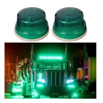 12V Volts Round Flashers Lights Universal Vehicle For Truck Tractor Bus,Iseki,Yanmar Lights Emergency Vehicle Flashers Green | 2 Pieces