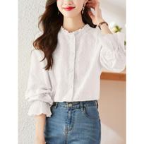 Fungus Ee Design Niche Shirt 2025 New Spring and Autumn Women's High-end Tops XL balta