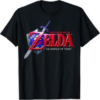 Nintendo Zelda Ocarina of Time Klasikinis Logotipas Grafinis Marškinėliai Marškinėliai S įvairiaspalvis