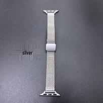 Stainless Steel Herringbone Mesh Magnetic Clasp Women's Apple Watch Band 14mm sidabras