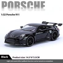 1:32 911 GT3 RS lydinio sportinio automobilio modelis Metalinis liejinys Lenktyninio automobilio transporto priemonės modelis Aukštas modeliavimas Garsas Šviesa Vaikams Žaislas Dovana Berniukui juoda
