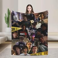 Super Soft Criminal Minds Spencer Reid Throw Blanket Premium Flannel Fleece Lightweight Bed Blanket Fuzzy Plush Bedspread 75x90cm