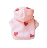 Cozy Heart Pet Hoodie – Soft Warm Sweatshirt For Small Dogs & Cats, Cute Princess Outfit L rožinė