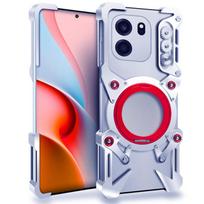 Besisukantis laikiklis, tuščiaviduris metalinis telefono dėklas su dirželiu For OnePlus Turbo 6V sidabras