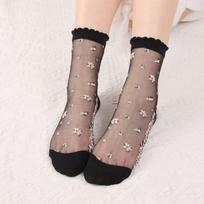 Elastic Lace Summer Socks Transparent Sheer Ankle Sock New Flower Ankle Hosiery