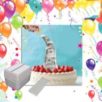 Cake ATM Happy Birthday Cake Topper Money Box Funny Cake ATM Happy Birthday balta