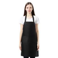 Kitchen Apron Wrinkle Resistant Adjustable Straps Back Lace Apron with Large Front Pocket Cooking BBQ Waiter Chef Aprons for Home Restaurant Cafe Use