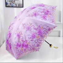 Premium 1pcs Lace Parasol Anti-UV Folding Umbrella UPF50+ Vintage Flower Embroidery Umbrella Princess Umbrella Gift Umbrella Suitable fo