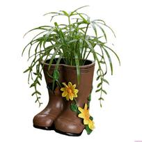 Boot Vases Boot Planter Rustics Farmhouse Flower Pot Outdoor Decorative Plant Pot Bucket for Wedding,Gardens Home Decors black