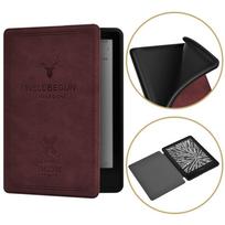 PU Leather 6 inch E-Reader Smart Case Funda Shockproof DP75SDI Protective Shell Retro for Kindle Paperwhite 1/2/3 vyno raudonos spalvos