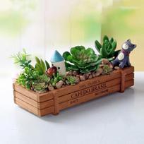 Vintage wooden succulents flower pots wooden box wholesale gardening small flower pots