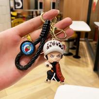 Animation One Piece Key Ring Luffy Zoro Nami Chopper Rubber Material Miniature Pendant Bagpack Ornamental Key Ring Adorable Figure Car Key Ring