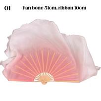 Gradient Pink Half Circle Fan Gradient Practice Veils Silk Fan Women Folk Dance Fans Classical Dance Hand Dye Rayon Silk Fans