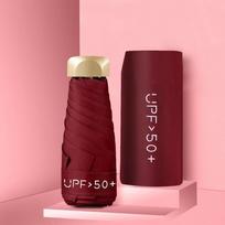 UPF50+ Kelioninis skėtis Apsauga nuo UV spindulių Vinilinis sulankstomas skėtis Nešiojamas kišeninis skėtis nuo saulės Kapsulė Kelionė balta