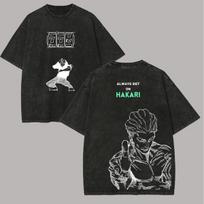 Jujutsu Kaisen Hakari T Shirt Always Bet on Hakari Graphic Men Acid Wash Streetwear Anime Vintage Cotton Top Tee S