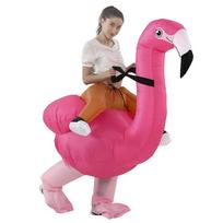 Festivalio flamingas pripučiamas kostiumas - Cosplay scenos rekvizitas One Size pink