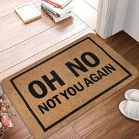 Funny Door Mat Oh No Not You Again Entrance Doormat Flannel Bath Mat Anti-Slip Welcome Mats for Home Kitchen Washable Indoor M 40cm x 60cm