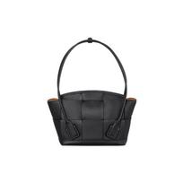 Bottega Veneta Arco Minimalist Fashion Woven Check Design Casual Lambskin Shoulder Bag Women shoulder bag Black 575943VA9818803 Basic Set (Bag+Dust Bag)