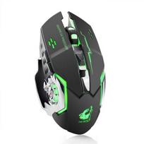 Rechargeable LED Backlit Mute Ergonomic Gaming Wireless Mouse with USB Receiver