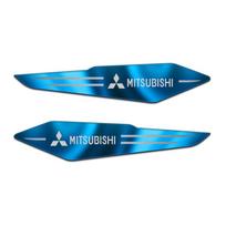 2 vnt. Automobilio sparno metaliniai šoniniai lipdukai Kėbulo atspindintys lipdukai Dangtelis Mitsubishi Pajero Sport ASX Lancer L200 Attrage Xpander EVO blue