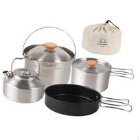 Camping Cookware Set, Fry Portable, Cooking Set Kitchen Utensils Outdoor Cook Gear Pot and