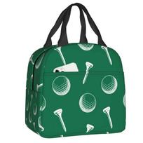 Ball Golf Insulated Lunch Bags for School Work Picnic Sports Golfing Golfer Portable Thermal Cooler Bento Box for Women Children 22x20x13cm