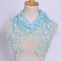 2026 New Floral Lace Triangle Scarf Tassel Shawl Female Classic Casual Transparent Breathable Scarves Sunscreen