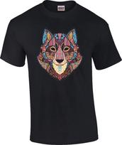 Mosaic Wolf Wildlife Wolves T-Shirt XXXL