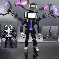 Skibidi Figures Toilet Man Action Figures Blocks Toys TvMan Cameraman Titan Clock King Bricks Toys for Kids Xmas Easter Gift geltona