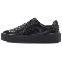 PUMA Creeper Rihanna Fenty Cracked Leather Black Womens 364465-01 37.5 juoda