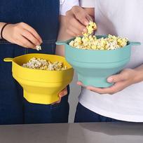 Silicone Popcorn Bowl Soft Nut Bowl Water‑proof Fruit Bowl  Outdoor Picnic geltona