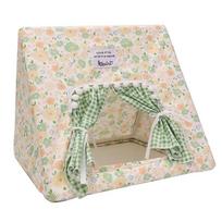 Soft Cotton Rabbit Nest Villa Floral Print Bottomless Hideout Hamster Cage  For Rabbits Guinea Pig S geltona
