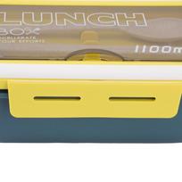 2PCS 2 Compartment Insulated Lunch Box 1.1L Bento Lunch Box Food Storage Container  For Office mėlyna