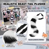 Plush Furry Animal Tail Costume Accessory for Halloween Party One Size juoda