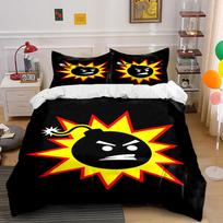 Angry bomb with explosion. Bedding sets Duvet cover sets Duvet covers Pillowcases(1*Duvet Cover 2*Pillowcases without duvet insert) 135x200cm
