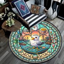 Seagull Coastal Icons Round Area Rug Under Office Chairs Bedroom Living Room Home Decor 80cm x 80cm