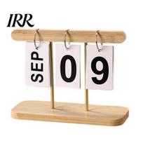 Calendar for Desk Wooden Perpetual Daily Desktop Standing Flip Office with Day Month Display Home Decor Eco-friendly