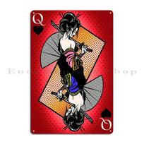 Anime Girl Playing Card Metal Sign Garage Cinema Wall Plaque Party Personalized Tin Sign Poster 20x30cm（7.8x11.8inch）