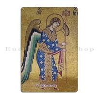Angel Mosaic Golden Byzantine Icon Metal Sign Cave Customized Garage Funny Club Tin Sign Poster 20x30cm（7.8x11.8inch）