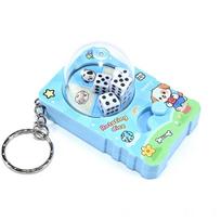 Plastic Rotating Dice Keychain Mini Fidget Toy Fidget Keychain Cute Cartoon Keychain  Party Favor mėlyna