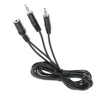 Lightweight 3.5mm Female to 2X 3.5mm Male Y Splitter Cable Extension Wire for Connecting Two Speakers Simultaneously