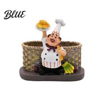 Perforated Metal Cap Shaker Salt And Pepper Shakers Set Decorative Resin Chef Statue Spice Controlled Powder Dispenser Organizer Glass Seasoning B