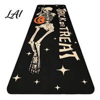 Tile Floor Anti-slip Mat Halloween Kitchen Rug Pumpkin Bat Black Cat Non-slip Mat Durable Rug Spooky Entrance Festive Decorative for Bedroom Living XS C
