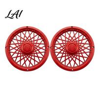 Garbage Bin Rim Covers Trash Can Cover Modern Decorative Wheel Spider-Spoke Waste Container Style Accessory for Standard Residential Cover raudona