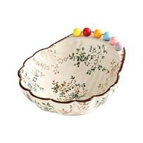 Comfortable Grip Fruit Bowl with Fork Large Capacity Fruit Storage Tray Snack Plate  Dining Table smėlis